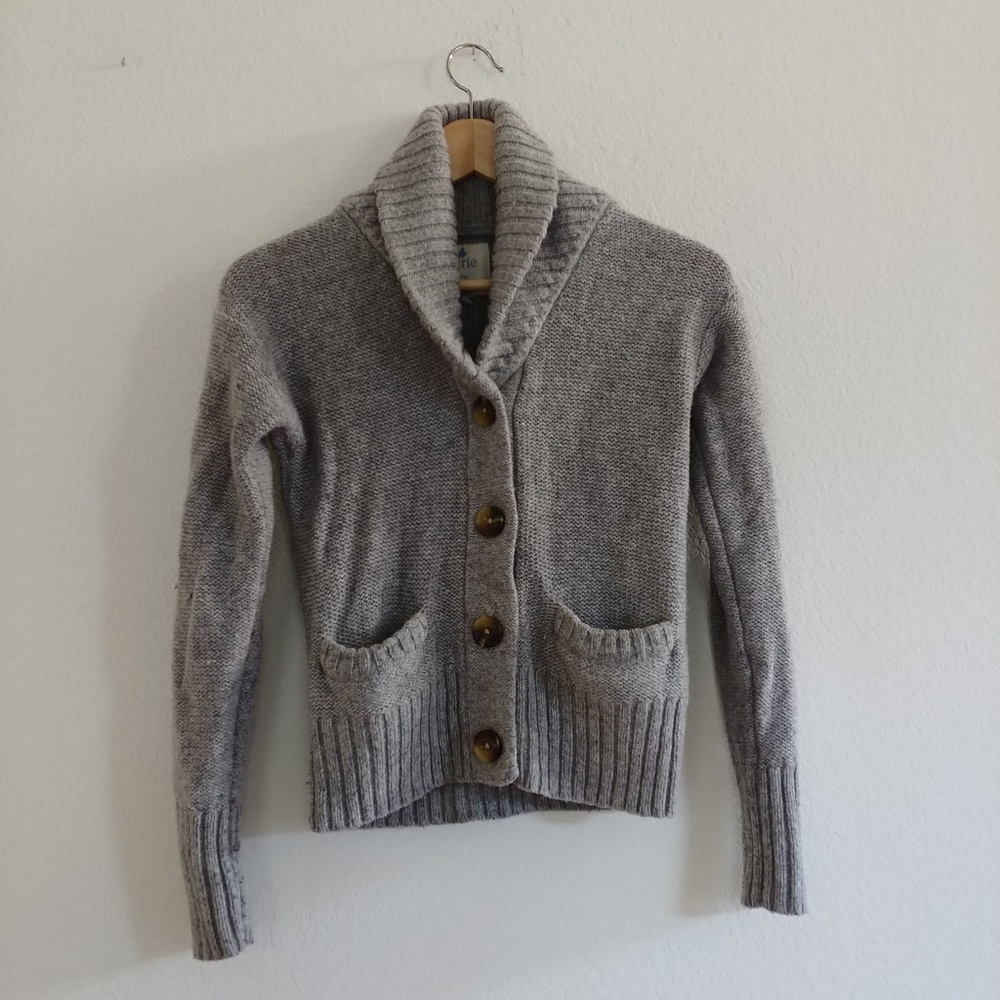 Gray Wool Cardigan
